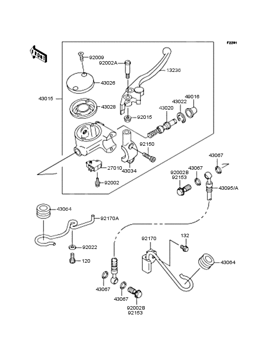 Front master cylinder