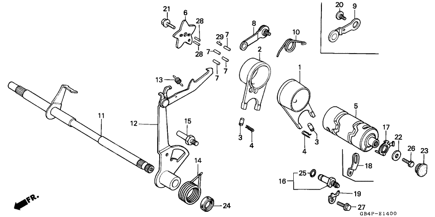 Gearshift fork/ gearshift drum