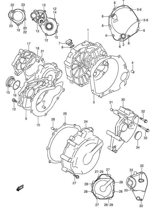 Crankcase cover ass`y (v