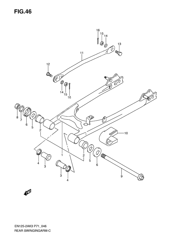 Rear swinging arm              

                  En125-2ak3/huk4/huzk6