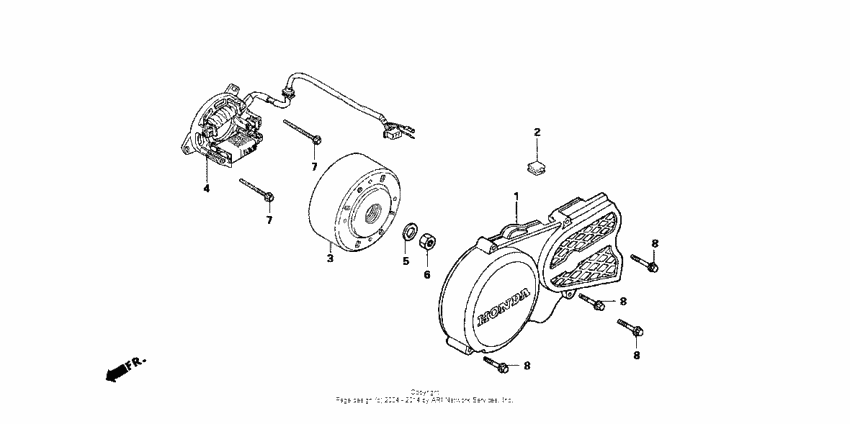 Left crankcase cover + ac generator