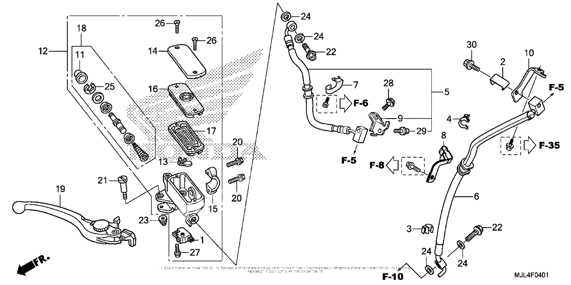 Front brake master cylinder (2)