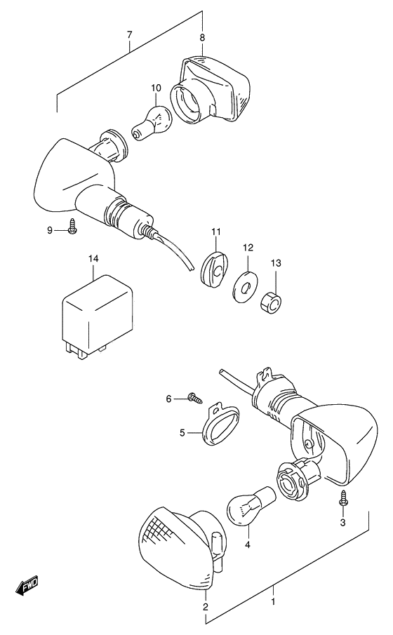 Turnsignal front & rear lamp