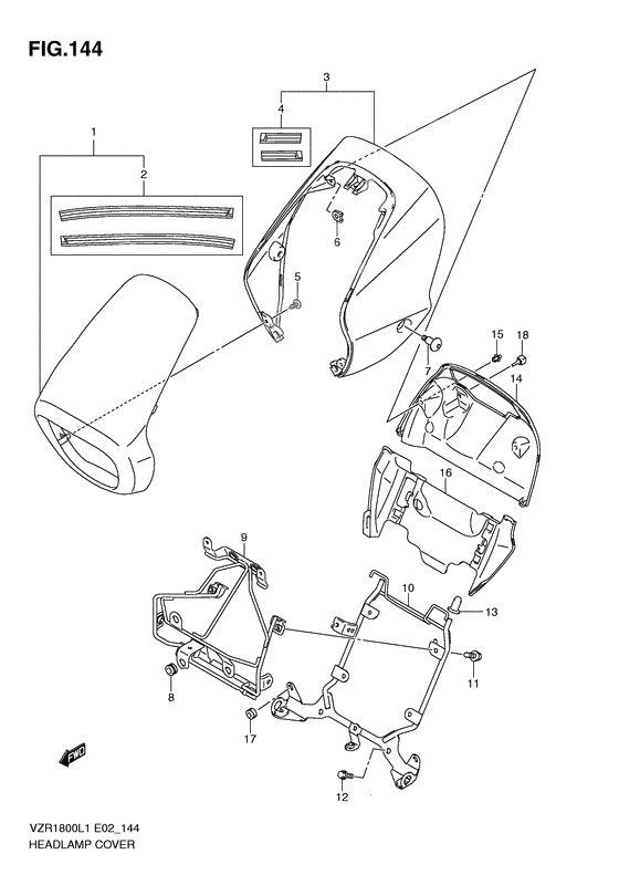 Headlamp cover front fender              

                  Vzr1800zufl1 e19