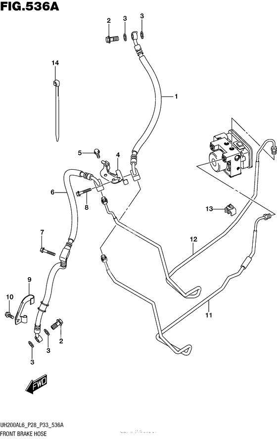 Front Brake Hose (Uh200Al6 P28)