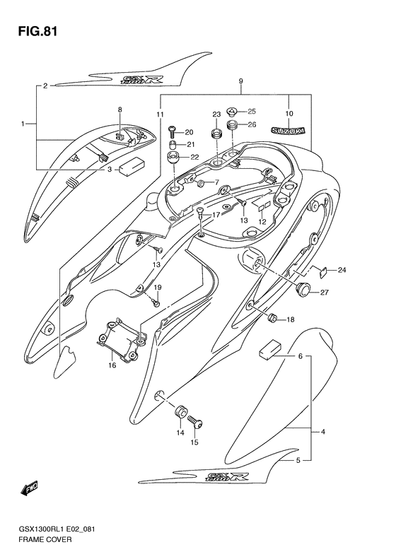 Frame cover              

                  Gsx1300rl1 e14