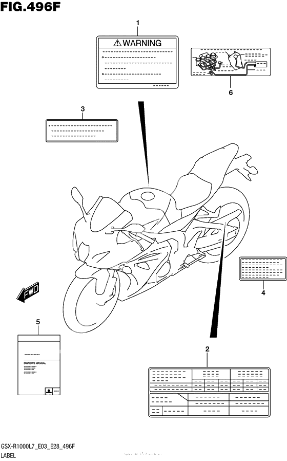 Информационные наклейки (Gsx-R1000Al7 E33)