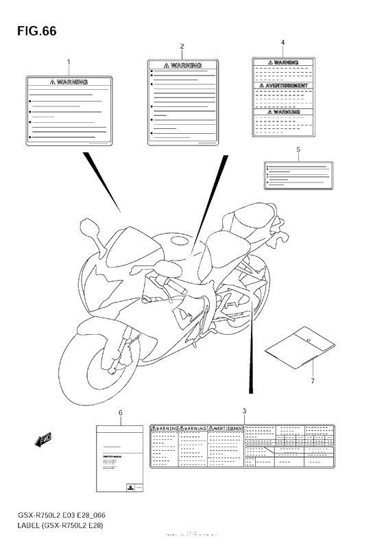 Информационные наклейки (Gsx-R750 L2 E28)