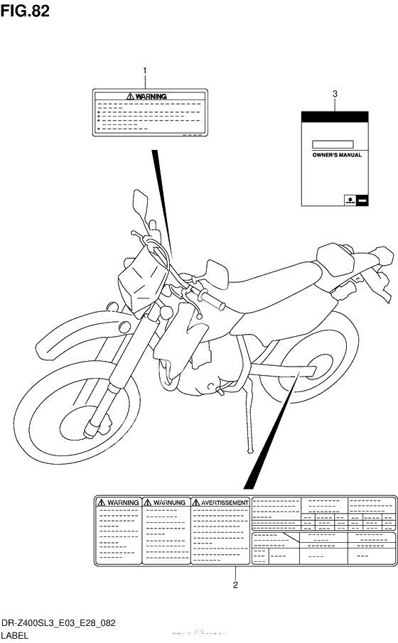 Информационные наклейки (Dr-Z400Sl3 E28)