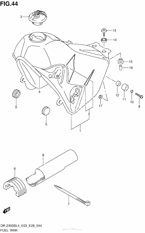 Топливный бак (Dr-Z400Sl4 E33)