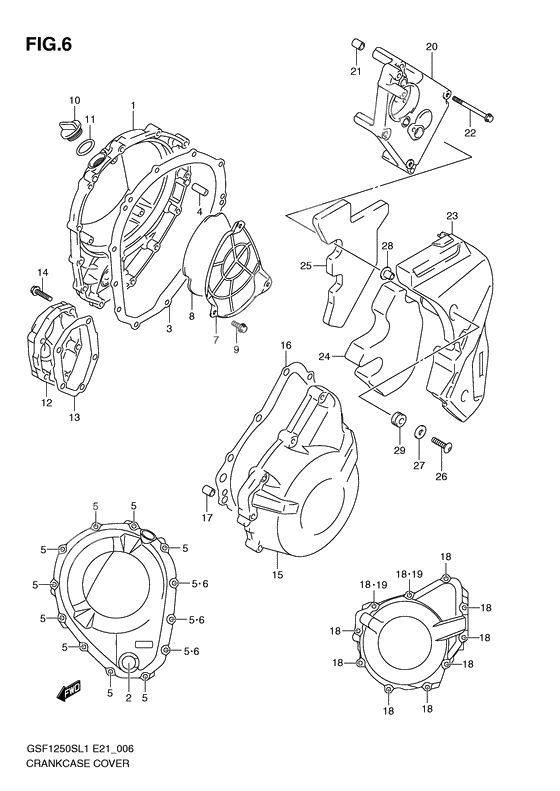 Crankcase cover ass`y (v