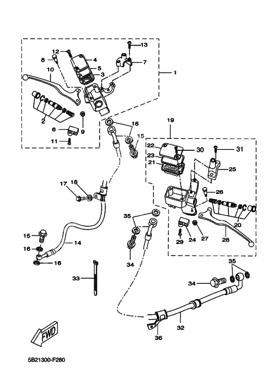 M. cylinder for disk brake