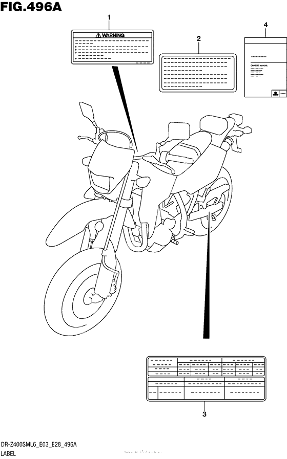 Информационные наклейки (Dr-Z400Sml6 E03)