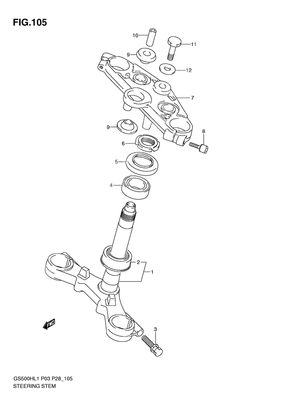 Steering stem              

                  Gs500fh p28