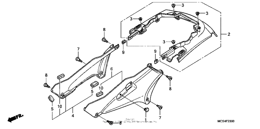Side cover + rear cowl