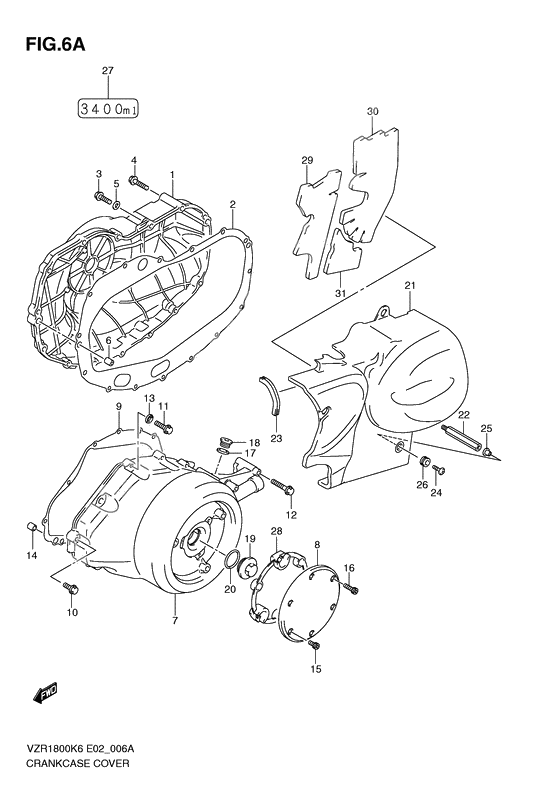 Crankcase cover ass`y (v              

                  Model k8/k9