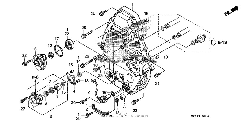 Rear crankcase cover
