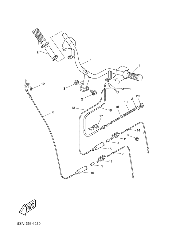 Steering handle. cable