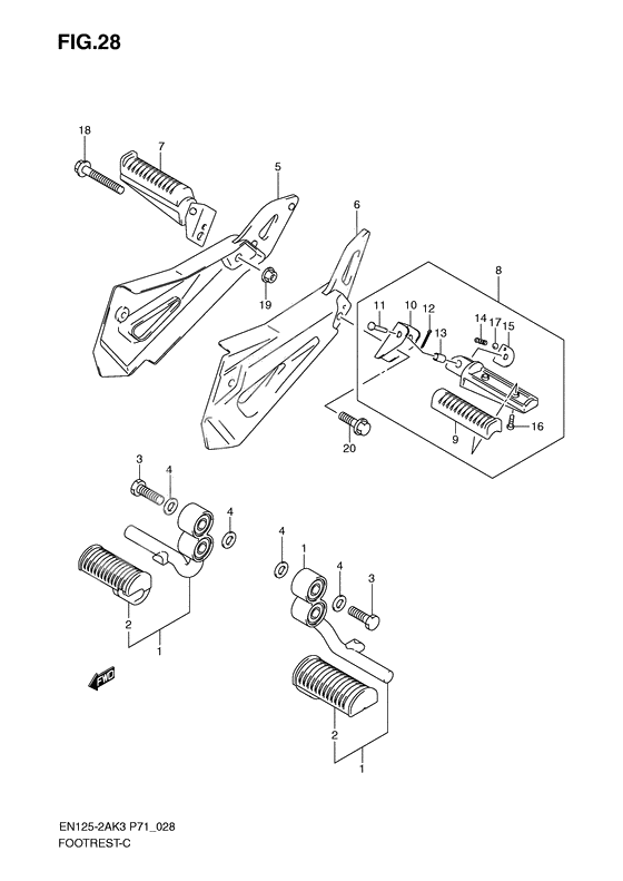 Footrest              

                  En125-2ak3/ak7/ak8