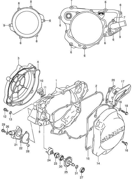 Crankcase cover-water pump