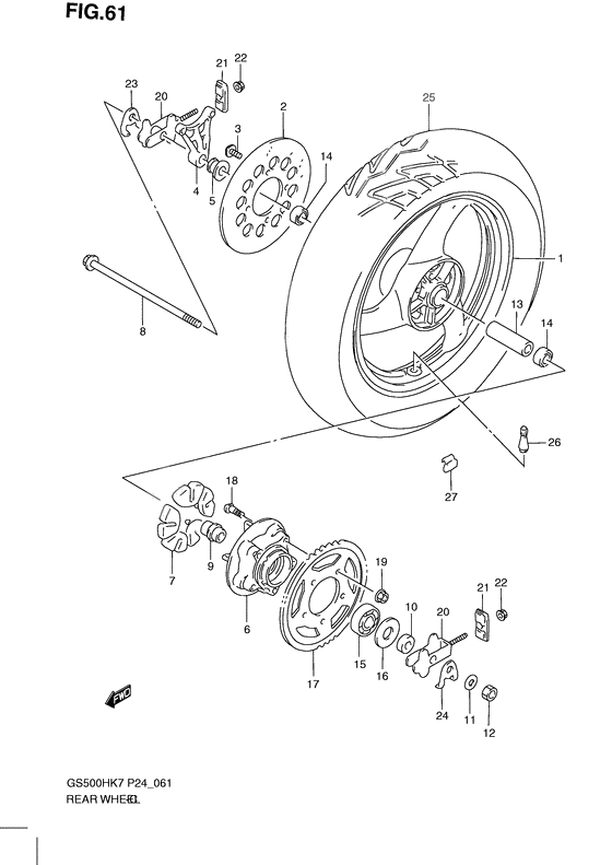 Rear wheel complete assy