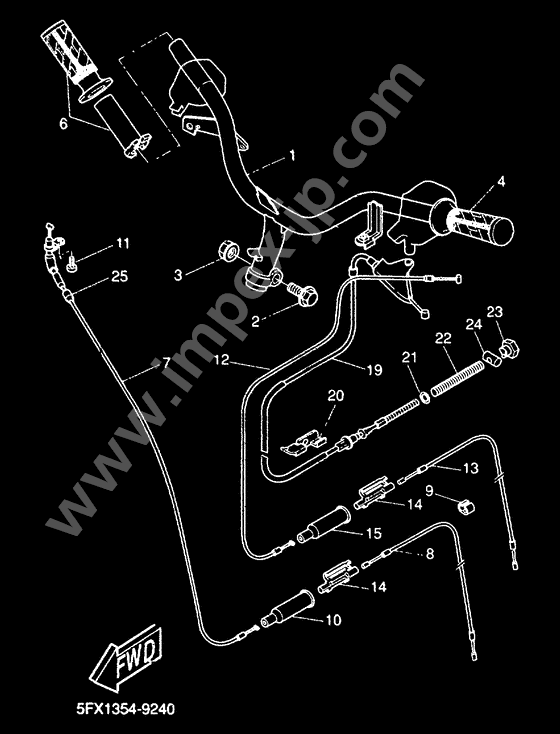 Steering handle cable