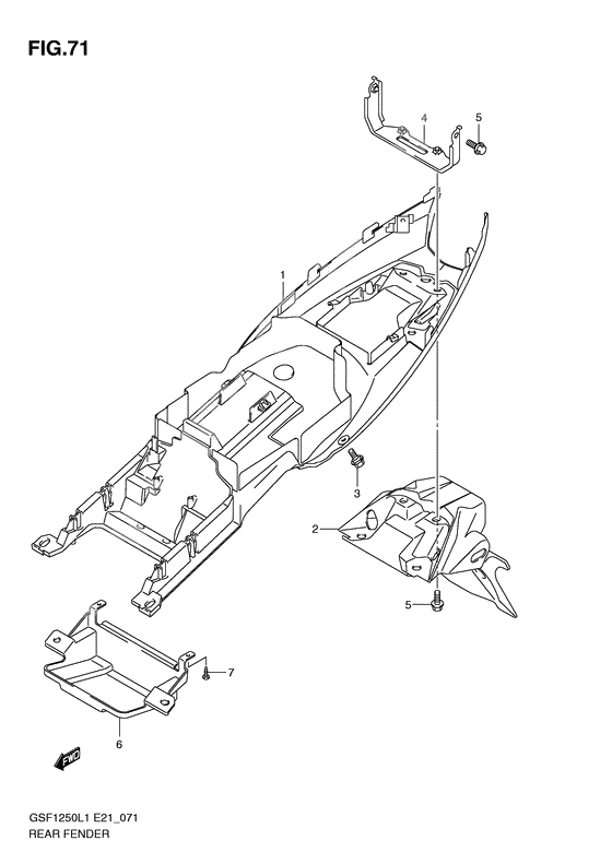 Rear fender              

                  Gsf1250l1 e21