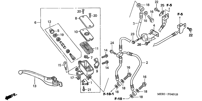 Fr. brake master cylinder
CBF600SA/NA