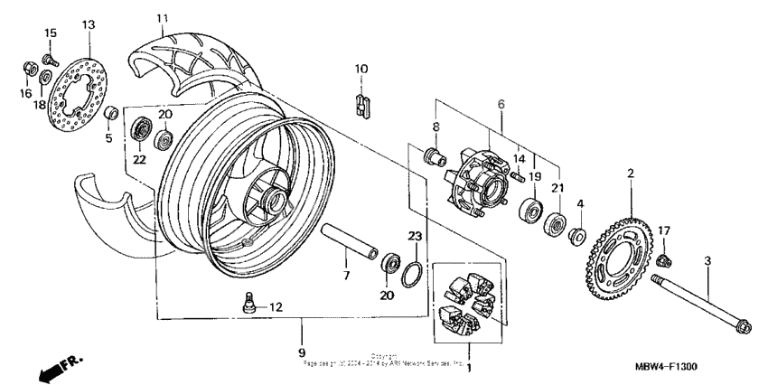 Rear wheel ('99-'00)