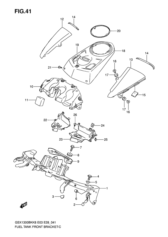 Fuel tank front bracket