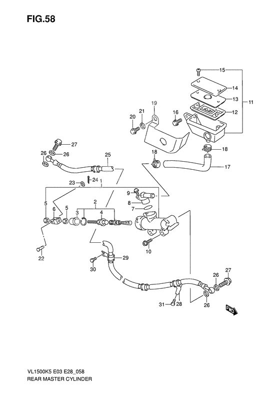 Rear master cylinder