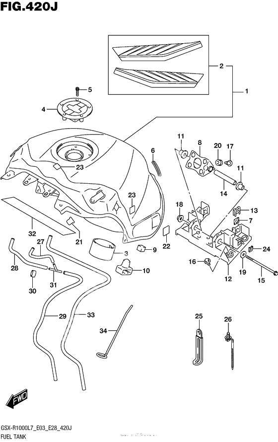 Топливный бак (Gsx-R1000Al7 E28) (Ysf)