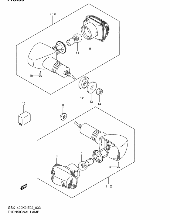 Turnsignal front & rear lamp              

                  E24, ~f.no.100196