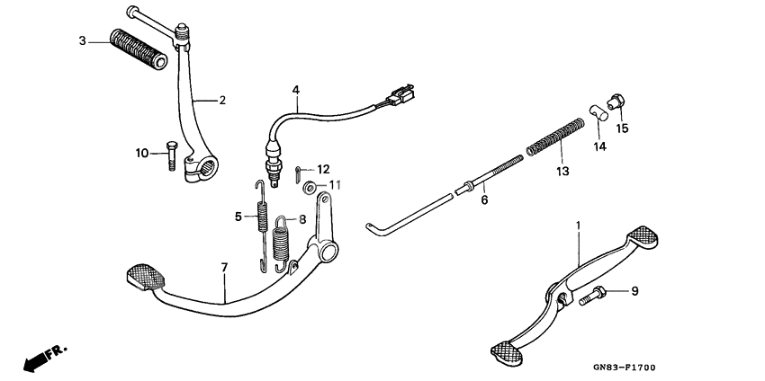 Pedal/kick starter arm