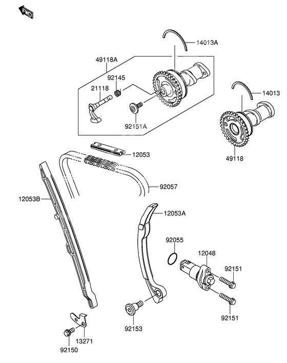 Camshaft/tensioner