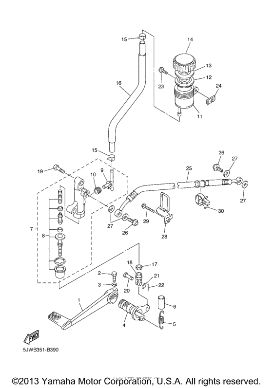 Rear master cylinder