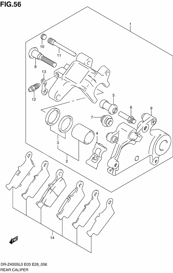 Rear caliper