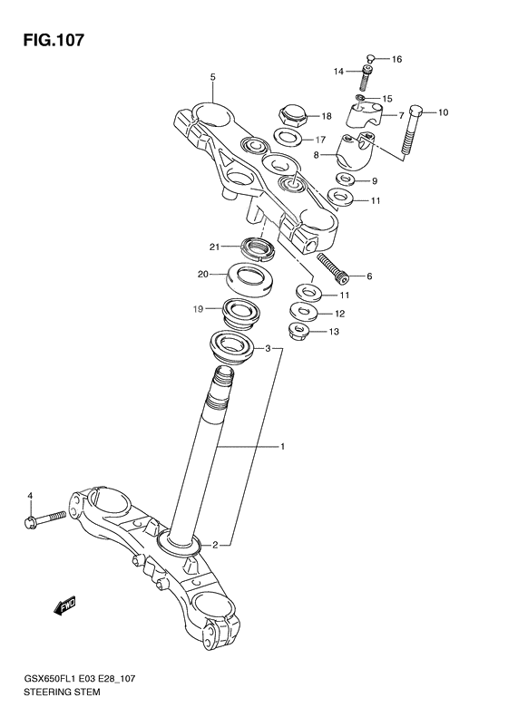 Steering stem              

                  Gsx650fl1 e28