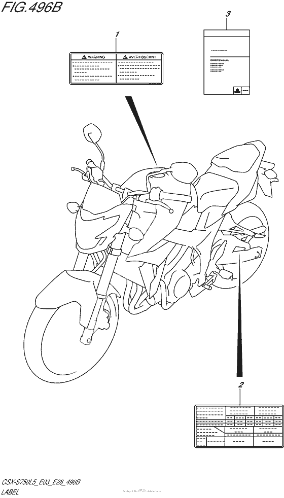 Информационные наклейки (Gsx-S750Al5 E28)