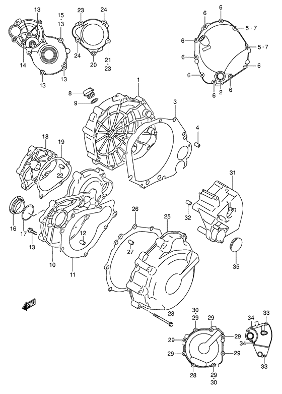 Crankcase cover ass`y (v