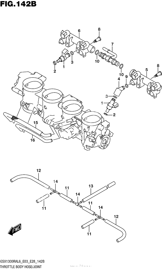 Throttle Body Hose/joint (Gsx1300Ral6 E28)