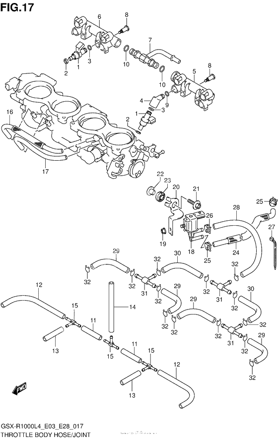 Throttle Body Hose/joint (Gsx-R1000L4 E33)