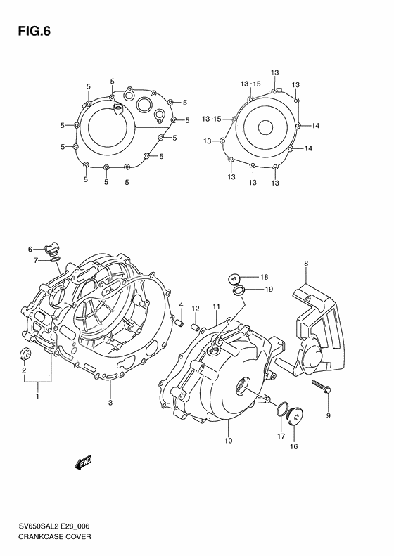 Crankcase cover ass`y (v