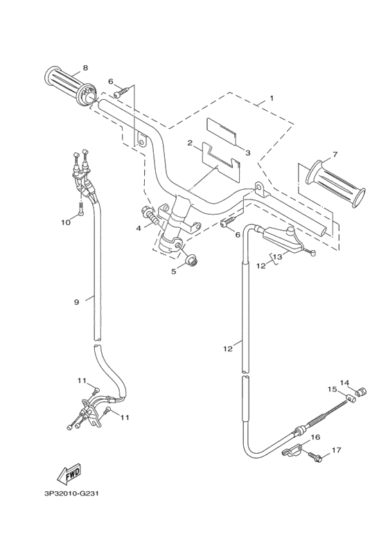 Steering Handle, Cable