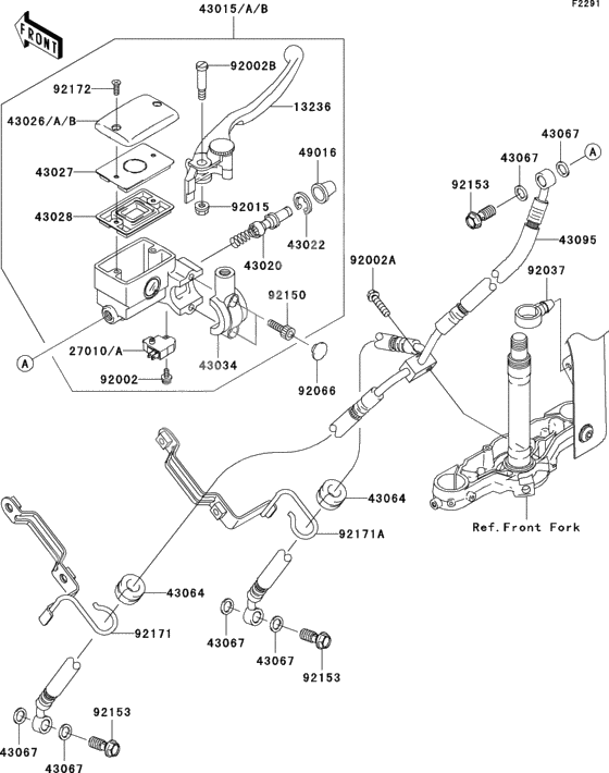 Front master cylinder