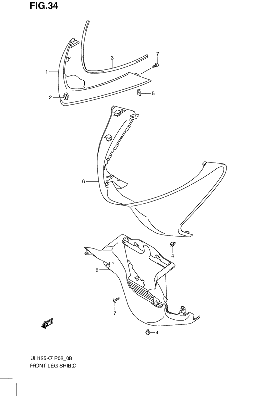 Front leg shield              

                  Model k7