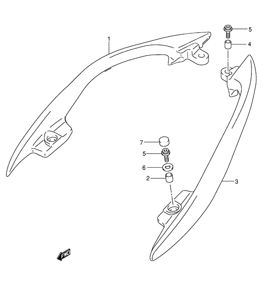 Pillion rider handle              

                  Side)(model k3