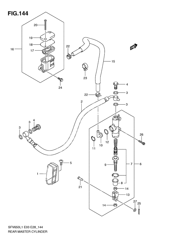 Rear master cylinder              

                  Sfv650l1 e3