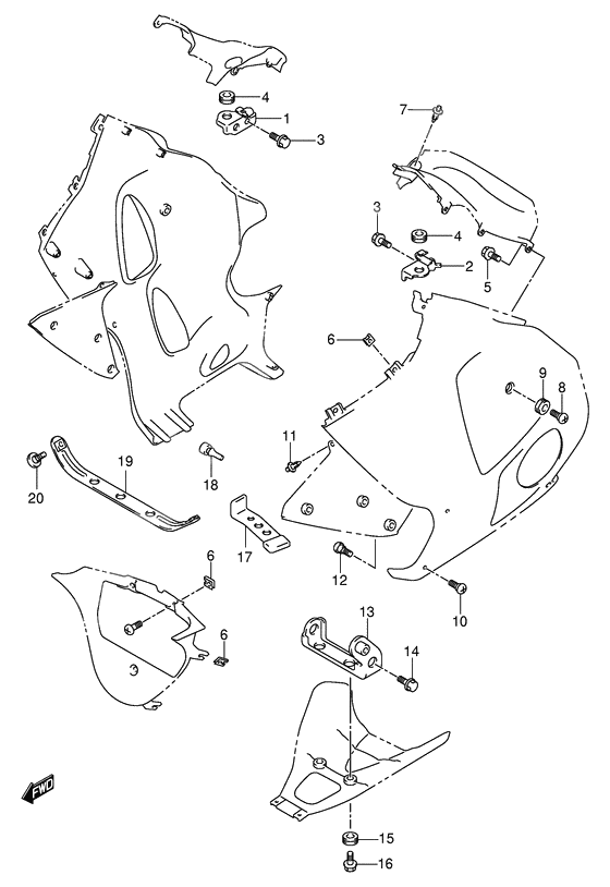 Under cowl installtion parts