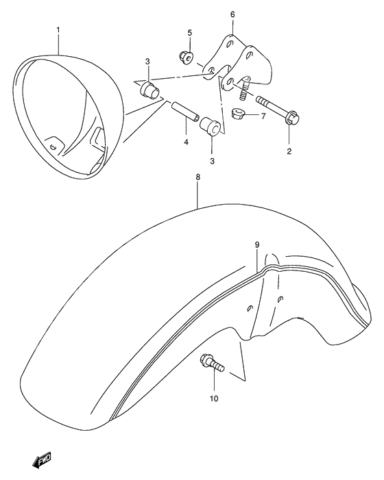 Headlamp housing              

                  Model x